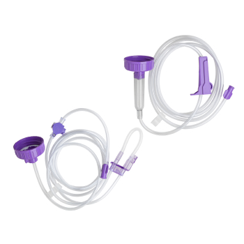 Giving sets - To safely transfer enteral feeds from bottle to feeding tube
