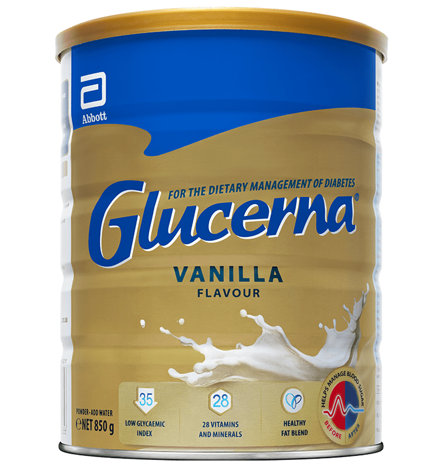 Glucerna Powder - Clinically proven to provide a steady release of glucose, helping minimise blood glucose spikes. 

