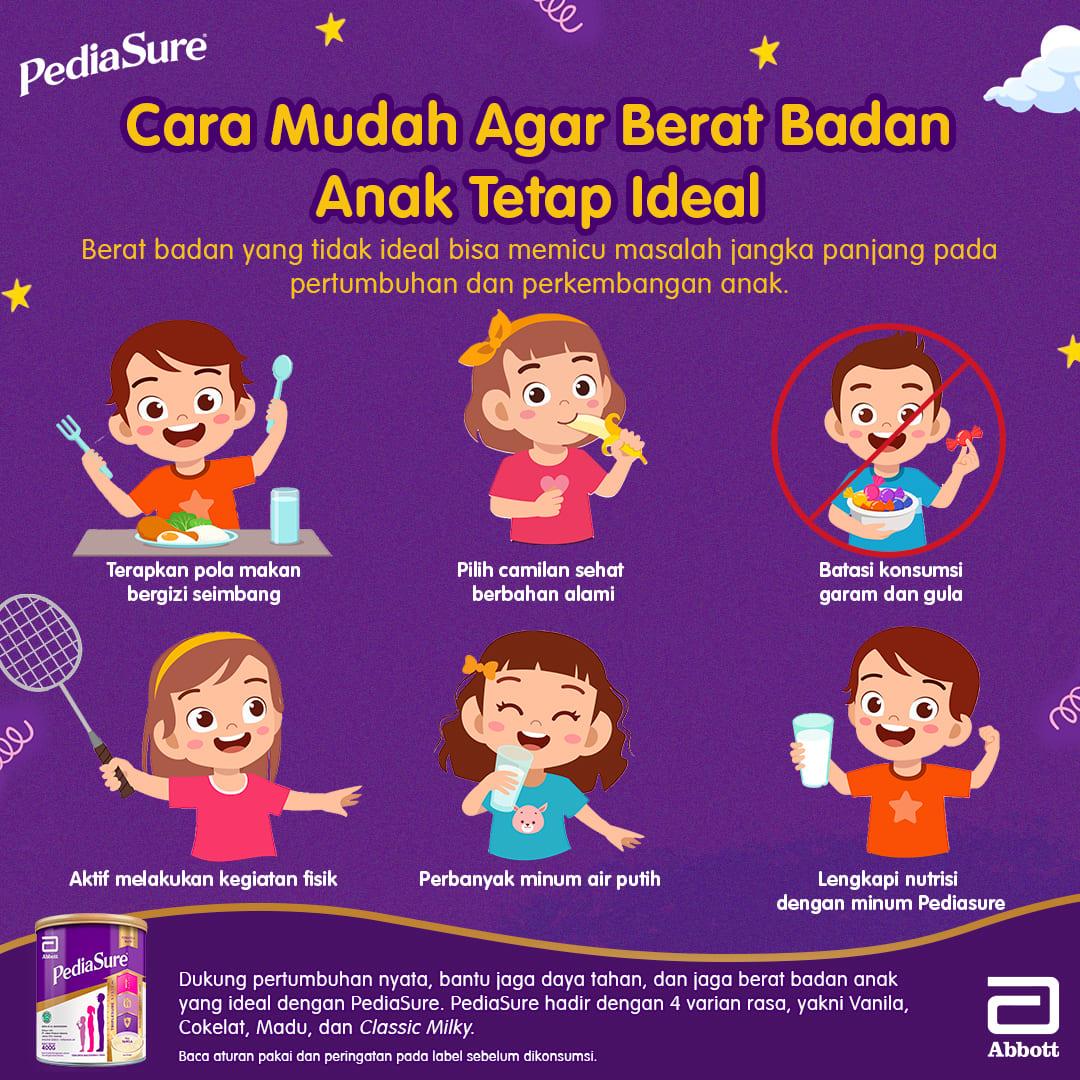 cara mudah agar berat badan anak tetap ideal