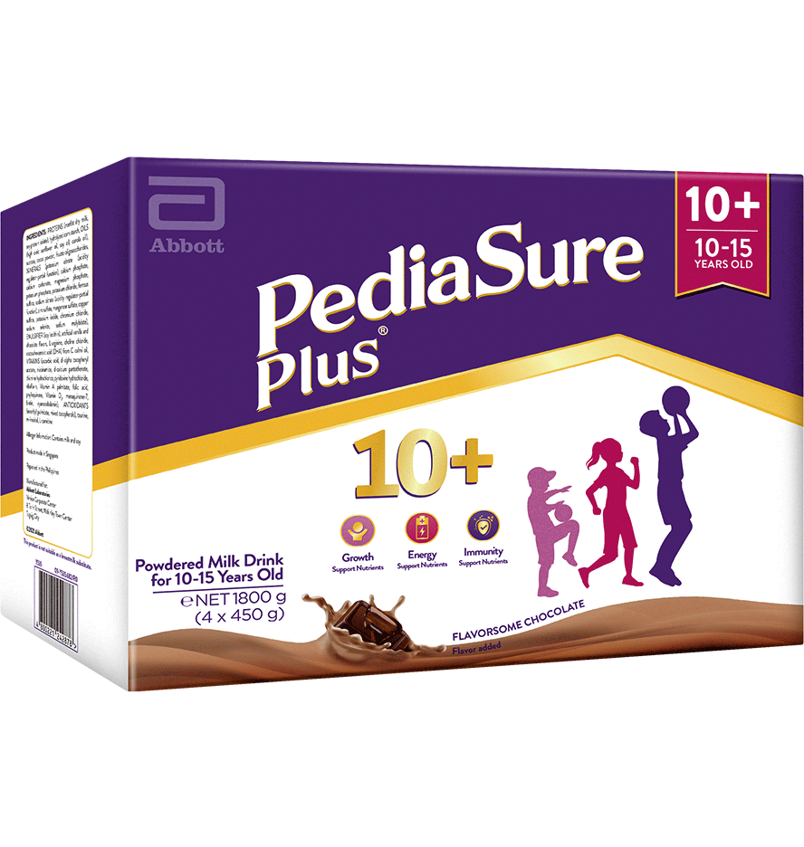 PediaSure Plus Chocolate flavored powder milk drink for 10-15 Years Old Box Image