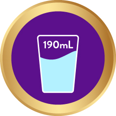 190ml room temparature or cold water glass icon